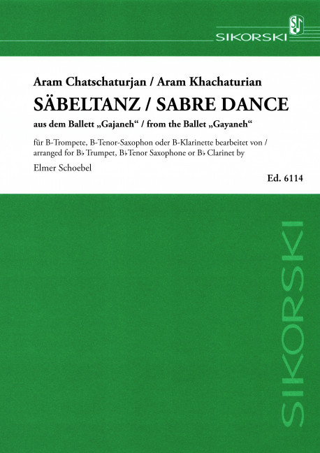 Säbeltanz aus Gajaneh für&nbsp;&nbsp;Trompete (Klarinette, Tenorsaxophon)&nbsp;&nbsp;und Klavier