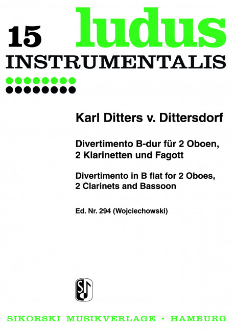 Divertimento B-Dur für 2 Oboen,  2 Klarinetten und Fagott  Stimmen