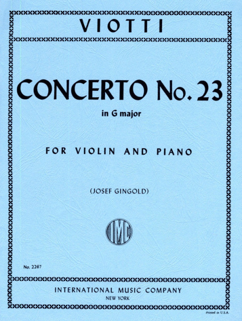 Concerto G major no.23  for violin and piano  