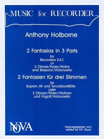 2 Fantasias in 3 parts for  3 recorders (SAT) or 2 fl/ob/vl, bassoon  (or cello)