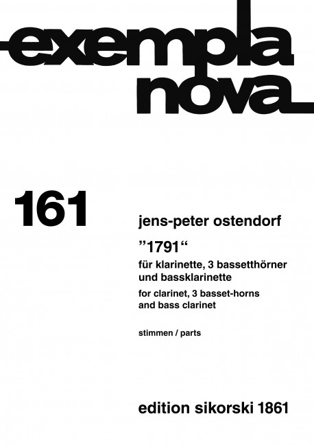 1791 FUER KLARINETTE, 3 BASSETT-  HOERNER UND BASSKLARINETTE  STIMMEN