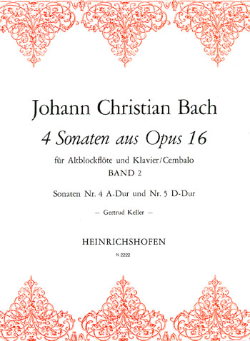 4 Sonaten aus op.16 Band 2 (Nr.4-5)  für Altblockflöte und Klavier  