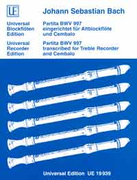 Partita BWV997 &nbsp;&nbsp;für Altblockflöte und Cembalo&nbsp;&nbsp;