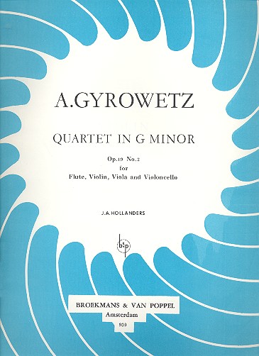 Quartet g minor op.19,2 for flute,  violin, viola and violoncello  