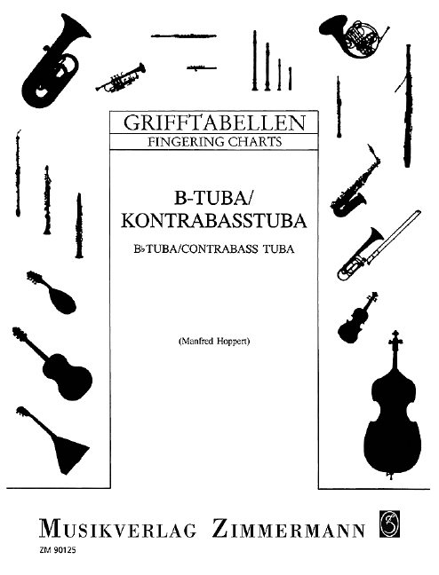 Grifftabelle &nbsp;&nbsp;für Tuba in B (Kontrabasstuba)&nbsp;&nbsp;