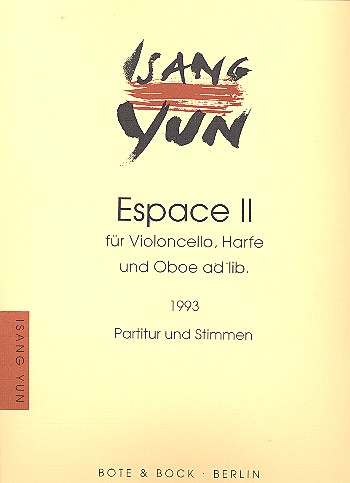Espace 2  für Violoncello, Harfe und Oboe ad lib.  Partitur und Stimmen