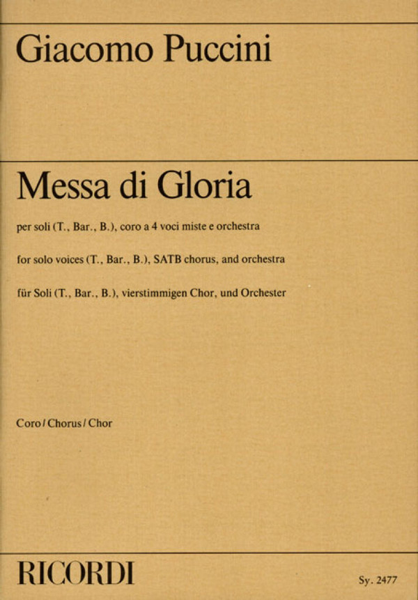 Messa di Gloria&nbsp;&nbsp;für Soli, Chor und Orchester&nbsp;&nbsp;Chorpartitur