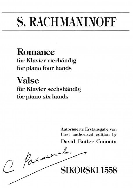 Romance und  Valse  für Klavier zu 6 Händen  