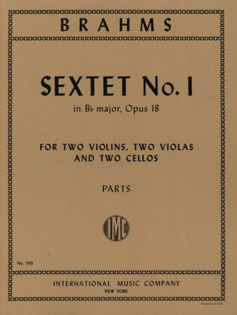 Sextet b flat major op.18&nbsp;&nbsp;for 2 violins, 2 violas, 2 cellos,  parts&nbsp;&nbsp;