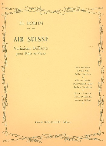 Air Suisse op.20 variations brillantes  pour flûte et piano  