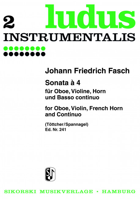 Sonata à 4 für Oboe, Violine,  Horn und Bc  Partitur und Stimmen