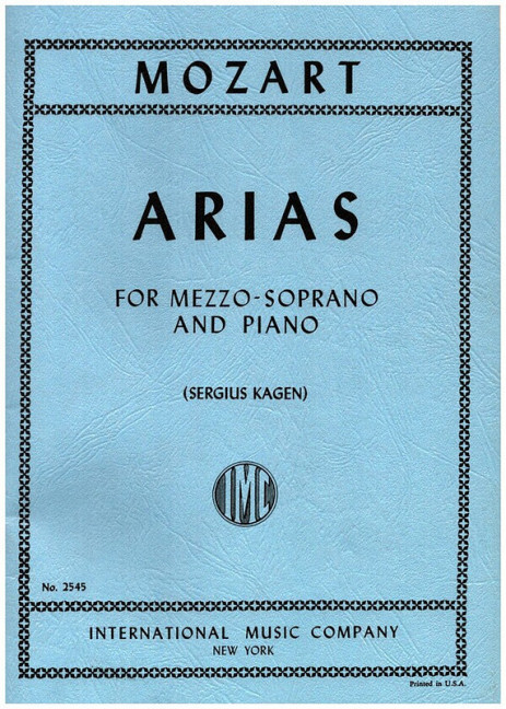 Arias&nbsp;&nbsp;for mezzo-soprano and piano&nbsp;&nbsp;