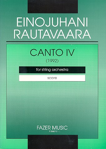 Canto 4 für Streichorchester  Partitur  