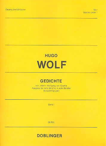 Gedichte von J. W. von Goethe 1&nbsp;&nbsp;für tiefeStimme und Klavier&nbsp;&nbsp;Spitzer, Leopold, ed.
