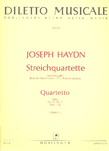 Streichquartett B-Dur op.55,3 Hob.III:62&nbsp;&nbsp;&nbsp;&nbsp;Stimmen