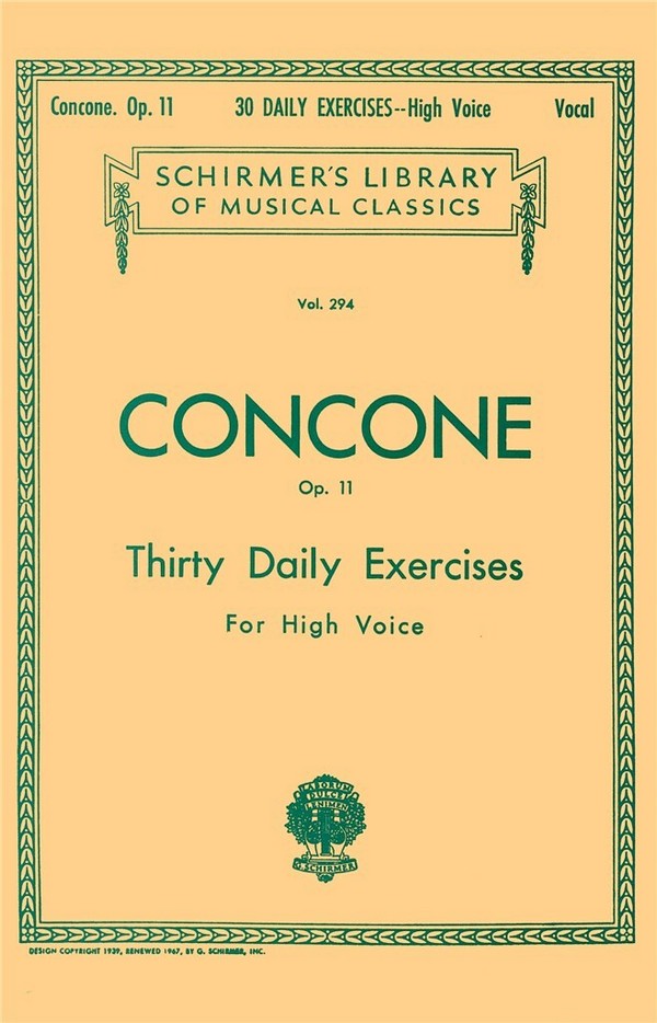 30 daily Exercises op.11 for  high voice  