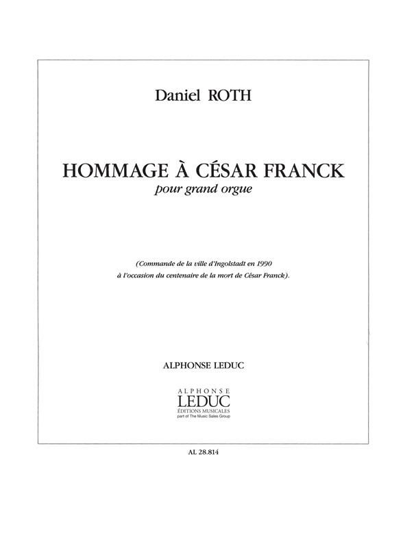 Hommage a Cesar Franck  pour orgue  