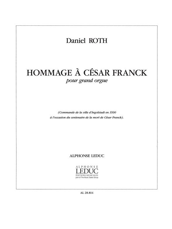 Hommage a Cesar Franck&nbsp;&nbsp;pour orgue&nbsp;&nbsp;