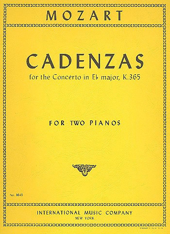 Cadenzas for the Concerto E flat major KV365&nbsp;&nbsp;for 2 pianos&nbsp;&nbsp;