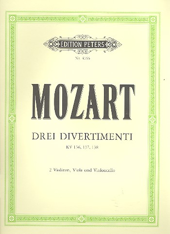 3 Divertimenti KV136, KV137, KV138  für Streichquartett  Stimmen
