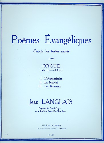 Poèmes évangéliques&nbsp;&nbsp;pour orgue&nbsp;&nbsp;