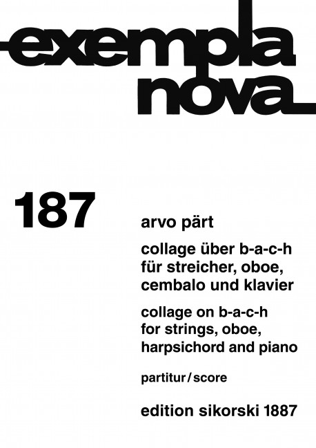 Collage über B-A-C-H für  Streicher, Oboe, Cembalo und Klavier  Partitur