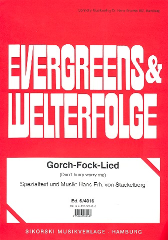 Gorch-Fock-Lied: Einzelausgabe&nbsp;&nbsp;Gesang und Klavier&nbsp;&nbsp;