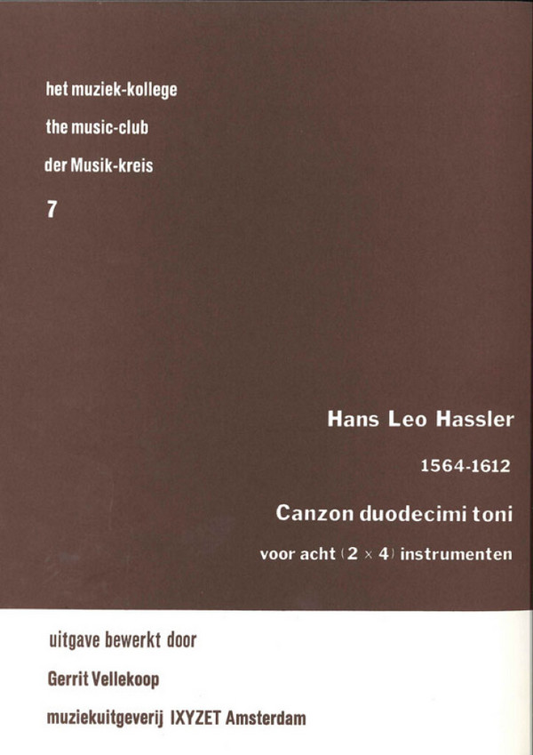 Canzon duodecimi toni  für 8 Instrumente  Partitur und Stimmen