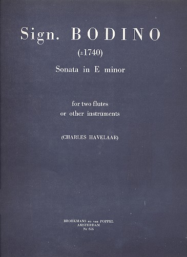 SONATA IN E MINOR FOR 2 FLUTES&nbsp;&nbsp;OR OTHER INSTRUMENTS&nbsp;&nbsp;HAVELAAR, CHARLES, ED.