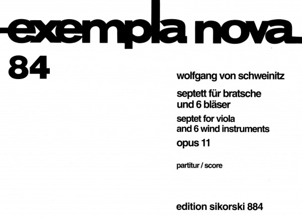 SEPTETT OP.11 FUER VIOLA&nbsp;&nbsp;UND 6 BLAESER,  PARTITUR&nbsp;&nbsp;EXEMPLA NOVA 84