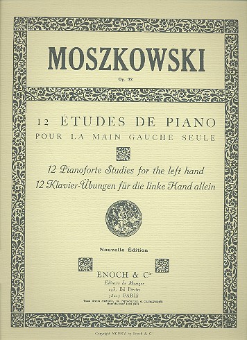 12 études de piano op.92  pour la main gauche  