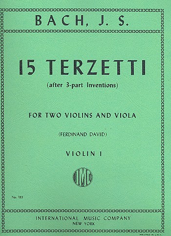 15 Terzetti after 3-part Inventions&nbsp;&nbsp;for 2 violins and viola&nbsp;&nbsp;parts