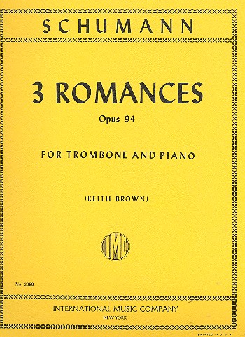 3 Romances op.94  for trombone and piano  