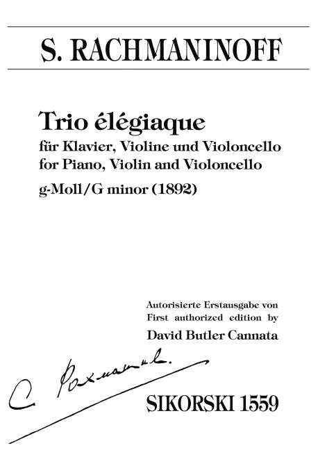 Trio elegiaque g-Moll  für Klaviertrio  