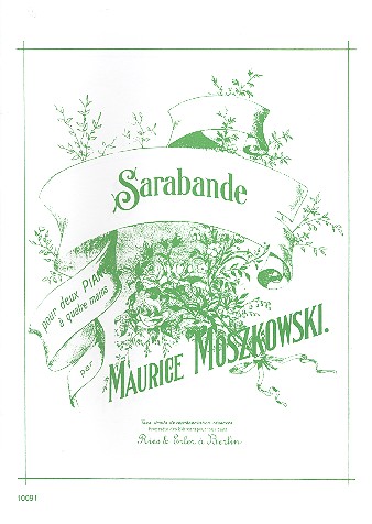 Sarabande für 2 Klaviere  Partitur  