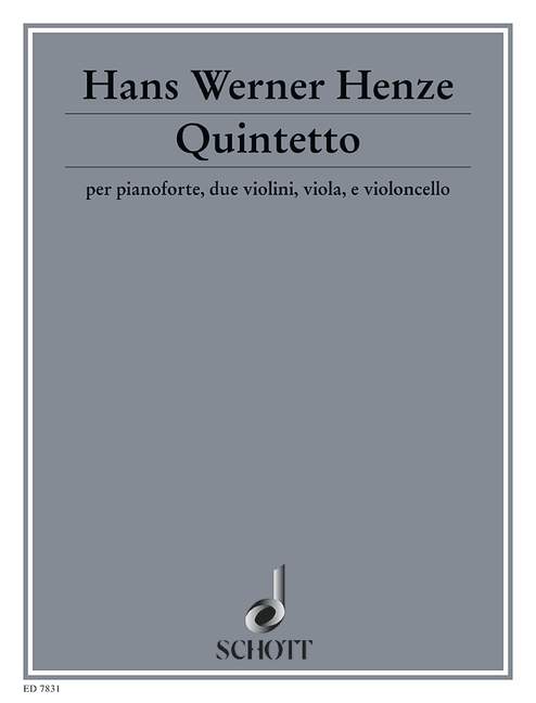 Quintetto&nbsp;&nbsp;für Klavier und Streichquartett&nbsp;&nbsp;Partitur und Stimmen