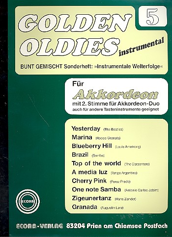 Golden Oldies Band 5  für Akkordeon Solo, Duo oder andere Tasteninstrumente  