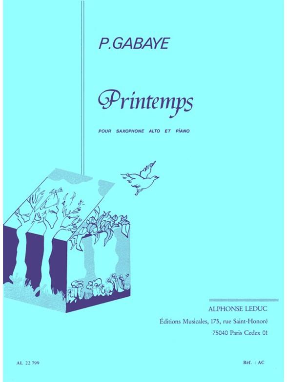 Printemps&nbsp;&nbsp;pour saxophone alto et piano&nbsp;&nbsp;