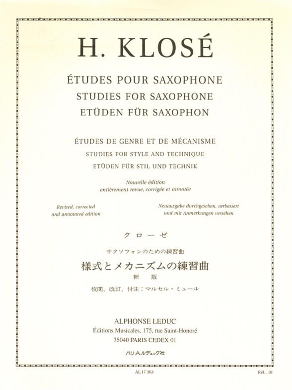 Études  pour saxophone  