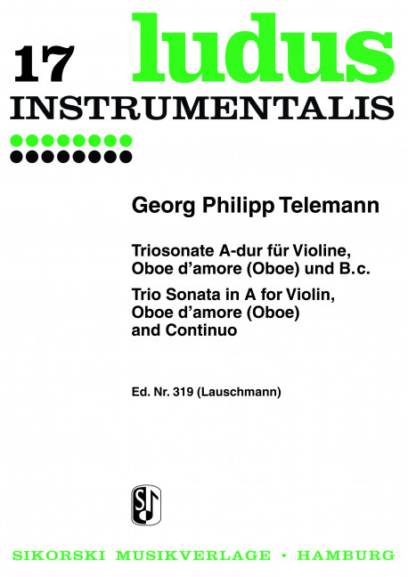 Triosonate A-Dur für Violine,&nbsp;&nbsp;Oboe d'amore (Oboe ) und Bc&nbsp;&nbsp;