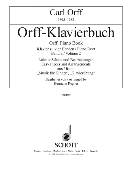 Orff Klavierbuch Band 2&nbsp;&nbsp;für Klavier zu vier Händen&nbsp;&nbsp;