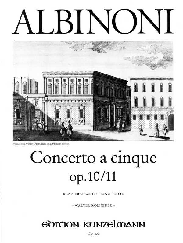 Concerto à cinque c-Moll op.10,11&nbsp;&nbsp;für Violine und Streichorchester&nbsp;&nbsp;für Violine und Klavier