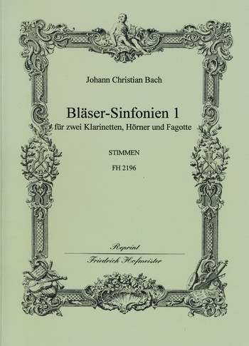 Bläser-Sinfonien Band 1 für 2 Klarinetten,  2 Hörner und Fagott  Stimmen,  Reprint