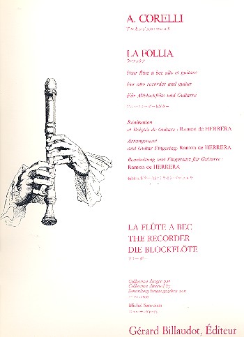 La Follia pour flute a bec  alto et guitare  Herrera, R. de, arr. pour guitare