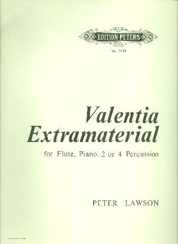 Valtentia extramaterial  for flute piano, 2 or 4 percussion  