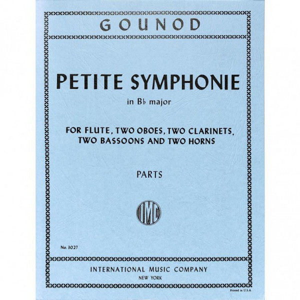 Petite Symphony Bb major&nbsp;&nbsp;for flute, 2 oboes, 2 clarinets, 2 bassoons and 2 horns&nbsp;&nbsp;parts