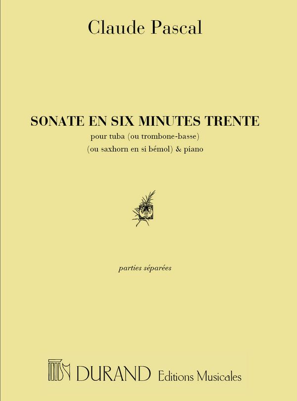 Sonate en 6 minutes 30  pour tuba, ou trombone-basse ou saxhorn en si-bemol et piano  