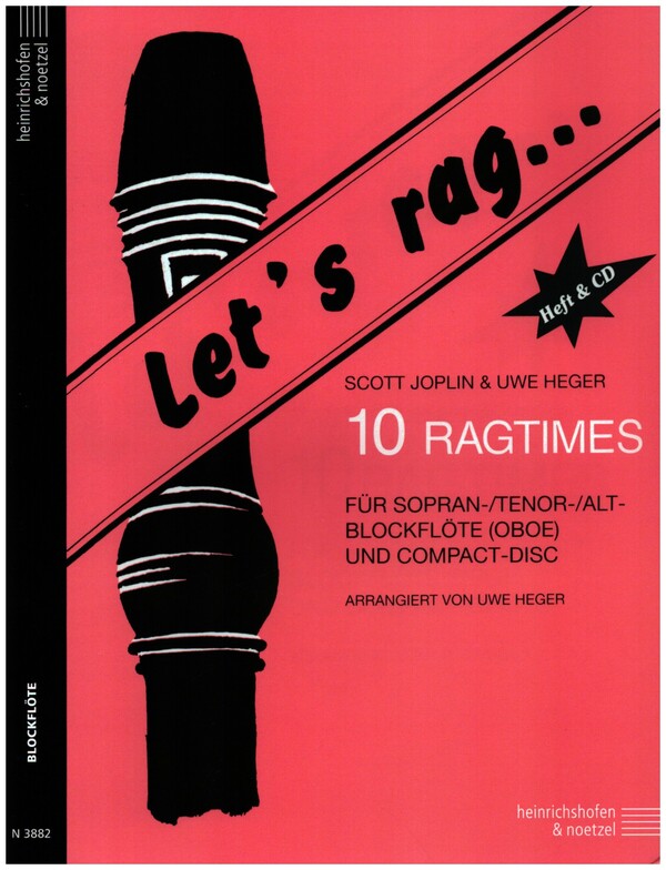 Let's rag (+CD) für Blockflöte (SAT, Oboe)    