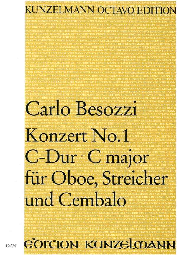 Konzert C-Dur Nr.1  für Oboe, Streicher und Cembalo  Partitur