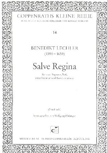 Salve Regina  für 2 Soprane und Bass, 2 Violinen und Bc  Partitur